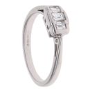 18ct White Gold 0.33ct Baguette Cut Diamond Trilogy Ring
