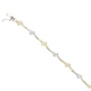 14ct Yellow and White Gold Cubic Zirconia Bracelet 7.5"