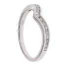 9ct White Gold 0.18ct Brilliant Cut Diamond Wishbone Ring