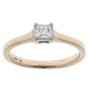 9ct Yellow Gold 0.20ct Princess Cut Diamond Solitaire Ring