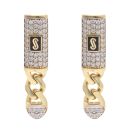 14ct Yellow Gold Monaco Classic Cubic Zirconia Pave Drop Earrings