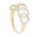9ct Yellow and White Gold Entwinned Circles Ring