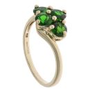 9ct Yellow Gold Diopside Cluster Ring