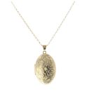 9ct Yellow Gold Patterned Locket Pendant and Chain 18"
