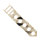 9ct Yellow Gold Patterned Curb Bracelet 9.5"