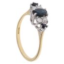 18ct Yellow Gold 0.20ct Diamond And Sapphire Cluster Ring