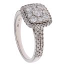 18ct White Gold 0.86ct Diamond Cluster Ring