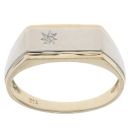 9ct Yellow And White Gold 0.02ct Diamond Signet Ring