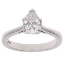 Platinum 1.25ct Pear Cut Diamond Solitaire Ring