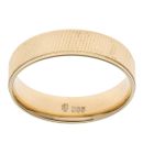 14ct Yellow Gold Striped 6mm Wedding Band