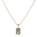 9ct Yellow Gold Cubic Zirconia Pool Table Pendant And Chain 26"
