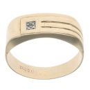 9ct Yellow Gold 0.01ct Diamond Patterned Signet Ring