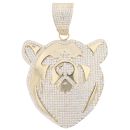 9ct Yellow Gold Cubic Zirconia Bear Pendant