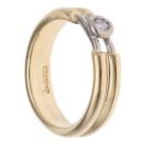 18ct Yellow And White Gold Cubic Zirconia Single Stone Ring
