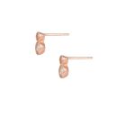 Rose Gold Plated Sterling Silver Double White Cubic Zirconia Stud Earrings