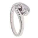 9ct White Gold 0.25ct Brilliant Cut Diamond Two Stone Ring