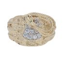9ct Yellow Gold Cubic Zirconia Saddle Ring