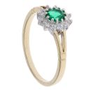 9ct Yellow Gold Green Gemstone And Cubic Zirconia Cluster Ring