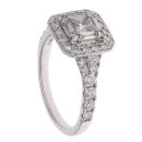 18ct White Gold 1.00ct Baguette, Princess And Brilliant Cut Diamond Cluster Ring