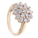 9ct Yellow Gold Cubic Zirconia Cluster Ring