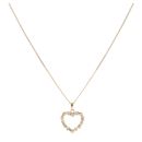 9ct Yellow And White Gold Cubic Zirconia Twist Heart Pendant And Chain 24"