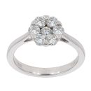 Platinum 0.85ct Diamond Daisy Cluster Ring