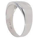 9ct White Gold 0.01ct Diamond Patterned Signet Ring