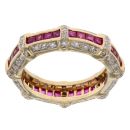 18ct Yellow Gold 0.40ct Diamond And Ruby Fancy Ring