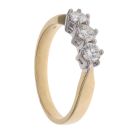 18ct Yellow Gold 0.50ct Brilliant Cut Diamond Trilogy Ring