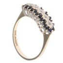 9ct Yellow Gold 0.05ct Diamond And Sapphire Cluster Ring