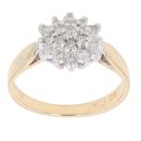 18ct Yellow Gold 0.25ct Brilliant Cut Diamond Cluster Ring