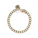 9ct Yellow Gold Padlock Charm Bracelet 7"