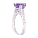 9ct White Gold Amethyst And Cubic Zirconia Stone Set Ring