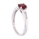 9ct White Gold Garnet and Diamond Circular Ring