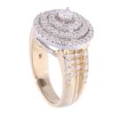 9ct Yellow and White Gold 1.18ct Diamond Halo Cluster Ring by Anya Belle