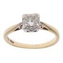 18ct Yellow Gold 0.60ct Princess Cut Diamond Solitaire Ring