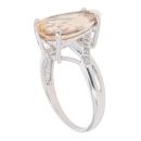 9ct White Gold 0.05ct Diamond And Orange Gemstone Ring