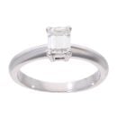 Platinum 0.50ct Emerald Cut Solitaire Diamond Ring