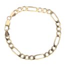 9ct Yellow Gold Figaro Bracelet 7"
