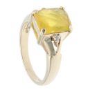 9ct Yellow Gold 0.02ct Diamond And Citrine Ring