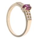 14ct Yellow Gold 0.10ct Diamond And Ruby Solitaire Ring