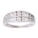 9ct White Gold 1.00ct Diamond Two Row Ring