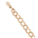 9ct Yellow Gold Plain and Patterned Belcher Bracelet 9"