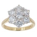 18ct Yellow Gold 2.75ct Diamond Cluster Ring