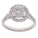 9ct White Gold 0.50ct Brilliant Cut Diamond Cluster Ring