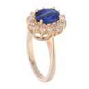 14ct Yellow Gold Sapphire And 0.40ct Diamond Cluster Ring