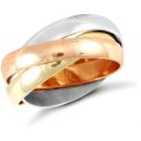 9ct 3 Colour Gold Russian Wedding Ring