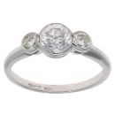 18ct White Gold 1.25ct Brilliant Cut Diamond Trilogy Ring