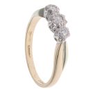 9ct Yellow Gold 0.15ct Diamond Illusion Set Trilogy Ring