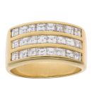 18ct Yellow Gold 1.75ct Asscher Cut Diamond Cluster Ring